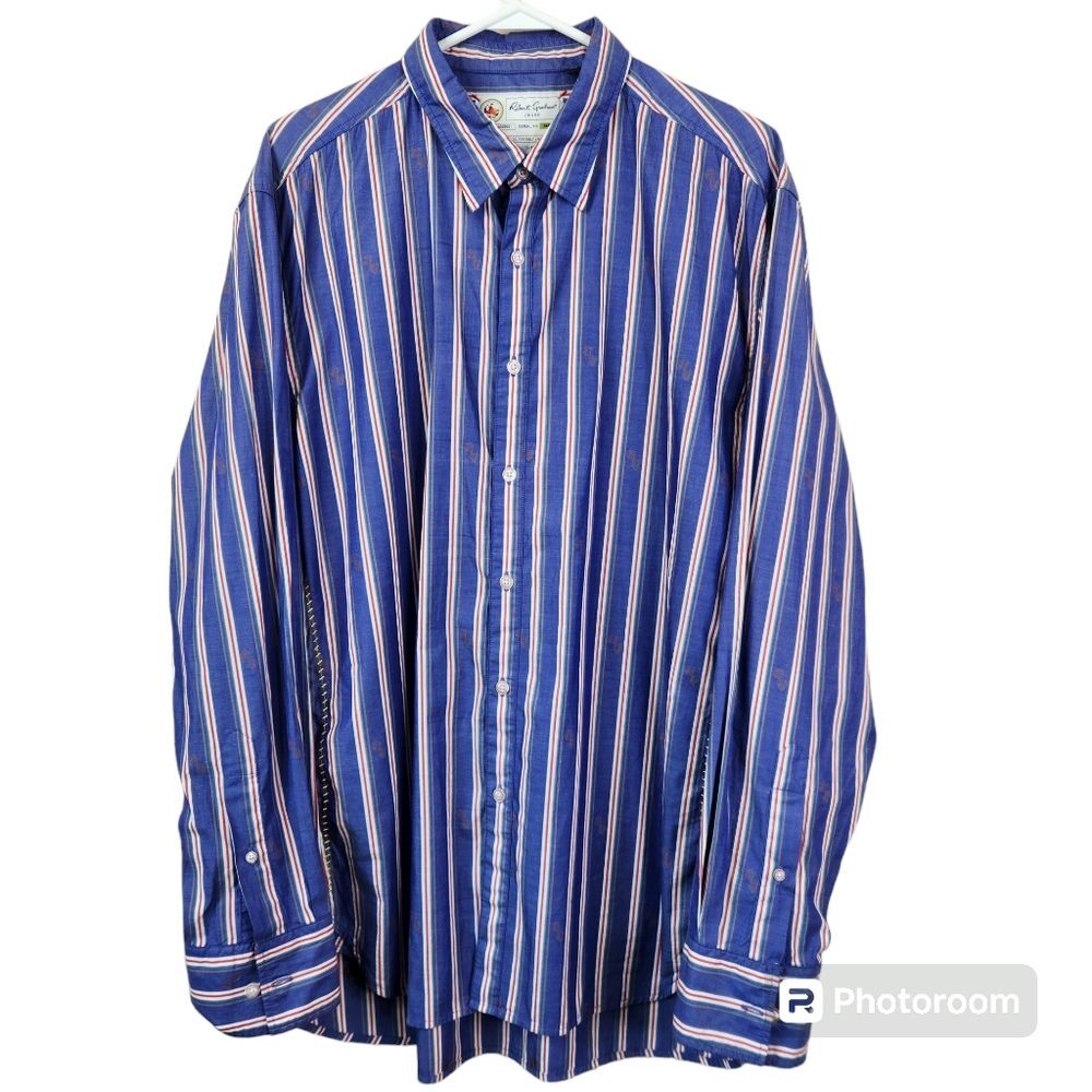 Robert Graham Long Sleeve Embroidered Striped Button Down XL